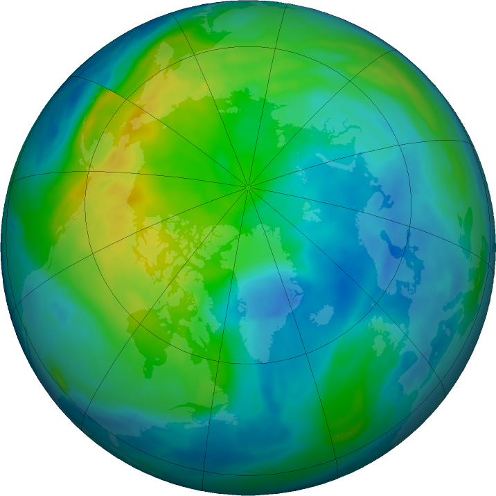 Arctic ozone map for 28 October 2022